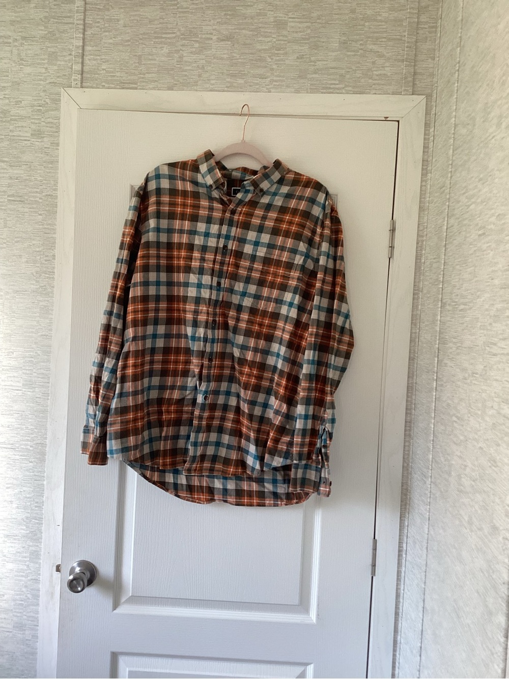 Club Room Plaid Shirt in Rust, Teal & Cream 2XL EUC